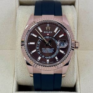 2022 Rolex Sky-Dweller 42mm 326235 Rose Gold Oysterflex Chocolate Dial (No. 2 of 2) for sale
