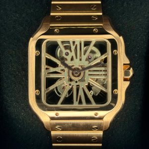 2021 Santos De Cartier 39.8mm WHSA0016 Rose Gold Skeleton Dial for sale