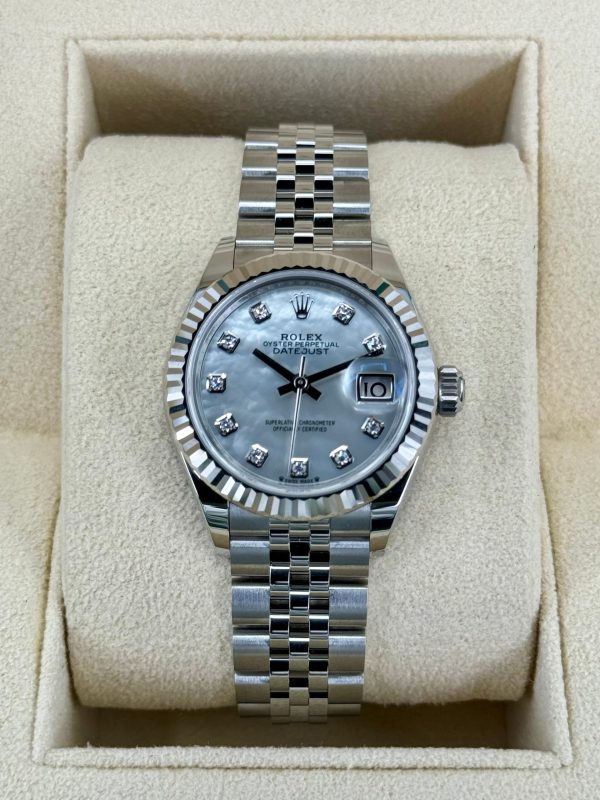 2024 Rolex Lady Datejust 28mm 279174 Jubilee MOP Diamond Dial (Unworn) for sale