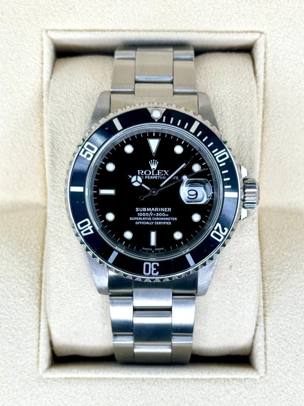 2001 Rolex Submariner Date 40mm 16610 Stainless Steel Black Dial for sale