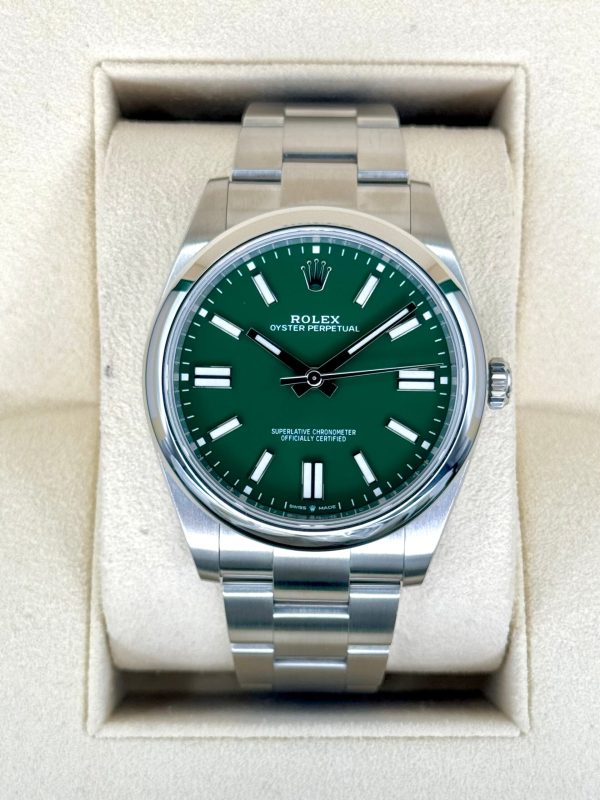 2023 Rolex Oyster Perpetual 41mm 124300 Green Dial (Unworn) (No. 2 of 2) for sale