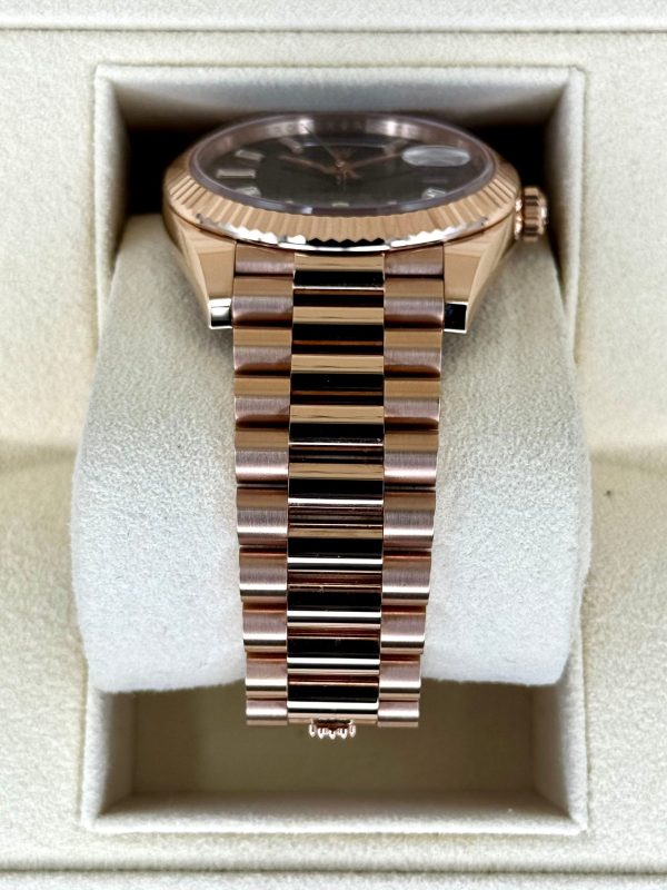 Rolex Day-Date 40mm 228235 Rose Gold Chocolate Baguette Dial (Unworn) for sale
