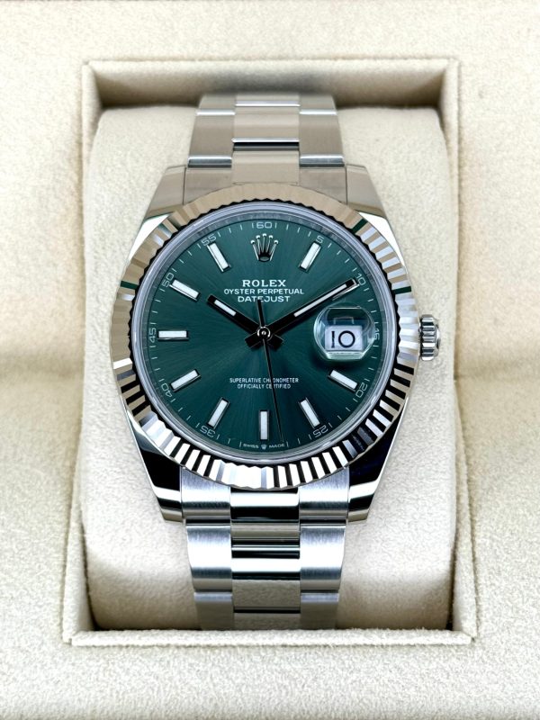 2023 Rolex Datejust 41mm 126334 Oyster Mint Green Dial (Unworn) for sale