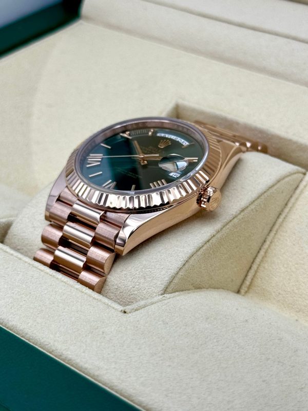 2019 Rolex Day-Date 40mm 228235 Presidential Rose Gold Olive Dial (No. 2 of 2) for sale