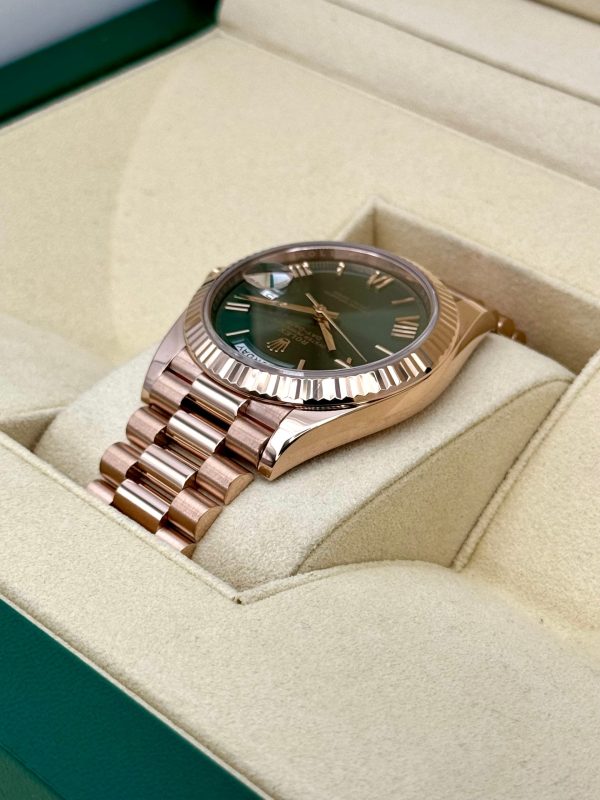 2019 Rolex Day-Date 40mm 228235 Presidential Rose Gold Olive Dial (No. 2 of 2) for sale