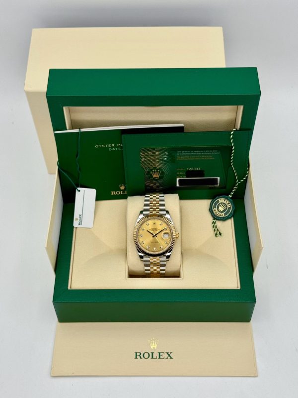 2022 Rolex Datejust 41mm 126333 Jubilee Champagne Diamond Dial for sale
