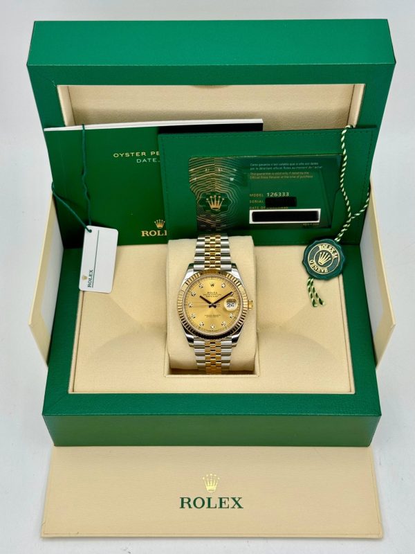 2022 Rolex Datejust 41mm 126333 Jubilee Champagne Diamond Dial for sale