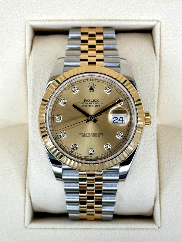 2022 Rolex Datejust 41mm 126333 Jubilee Champagne Diamond Dial for sale