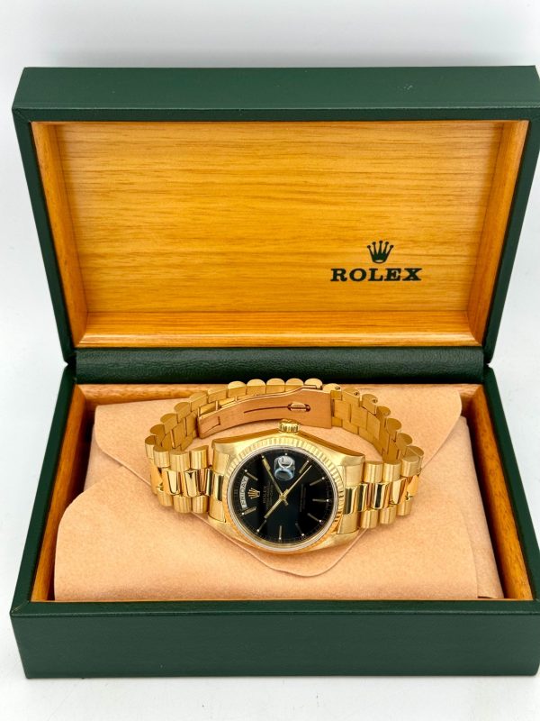 1981 Rolex Day-Date 36mm 18038 Presidential Black Dial for sale