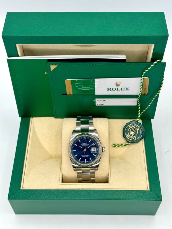 2018 Rolex Datejust 36mm 116234 Stainless Steel Oyster Blue Dial for sale