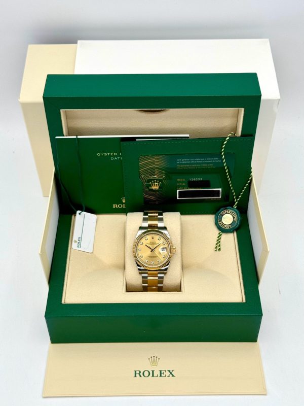 2024 Rolex Datejust 36mm 126233 Two-Tone Champagne Diamond Dial (Unworn) for sale