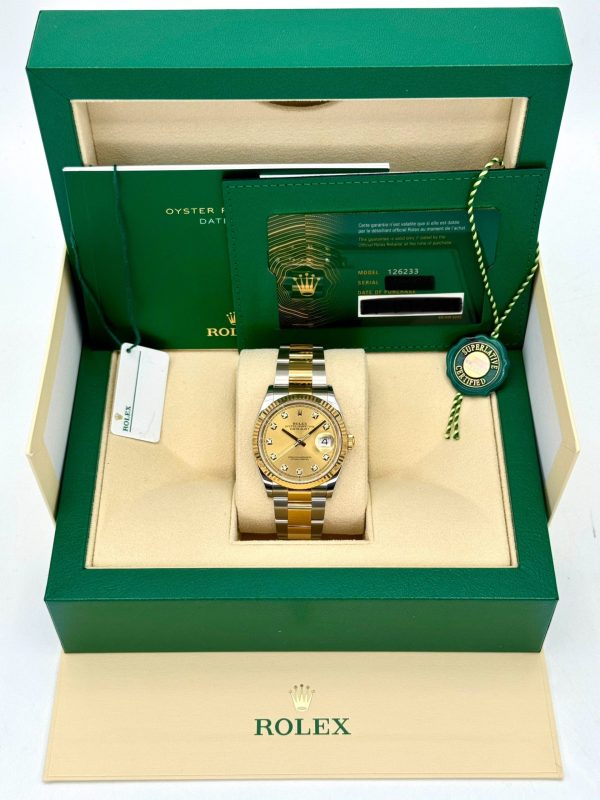 2024 Rolex Datejust 36mm 126233 Two-Tone Champagne Diamond Dial (Unworn) for sale