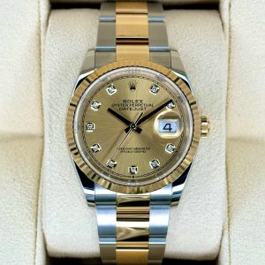 2024 Rolex Datejust 36mm 126233 Two-Tone Champagne Diamond Dial (Unworn) for sale