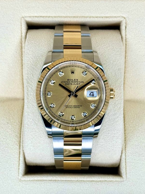2024 Rolex Datejust 36mm 126233 Two-Tone Champagne Diamond Dial (Unworn) for sale
