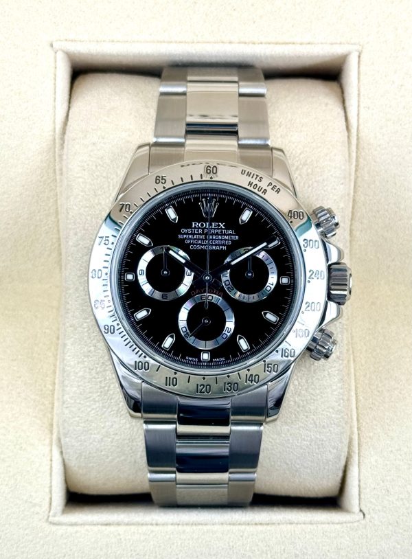 2015 Rolex Daytona 40mm 116520 Stainless Steel Black Dial for sale