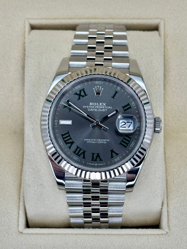 2021 Rolex Datejust 41mm Stainless Steel Jubilee Wimbledon Dial for sale