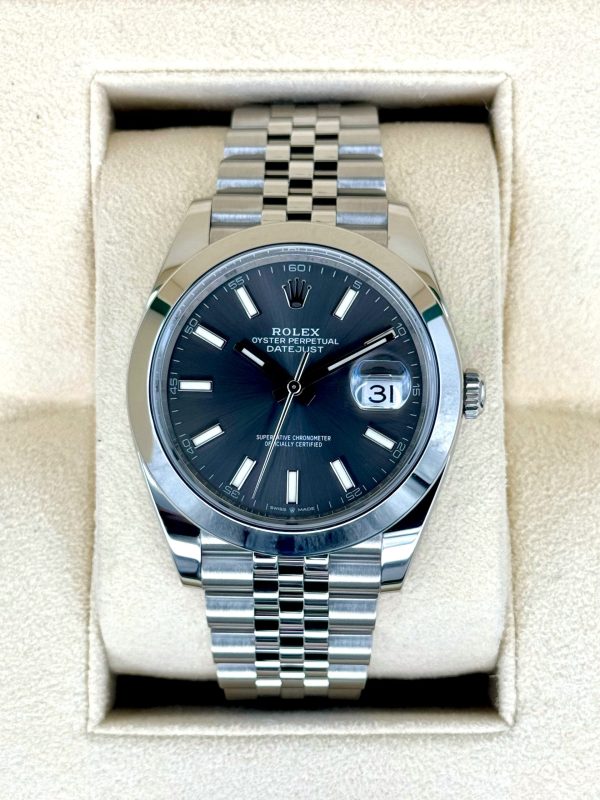 Rolex 2023 Datejust 41mm 126300 Stainless Steel Jubilee Rhodium Dial for sale