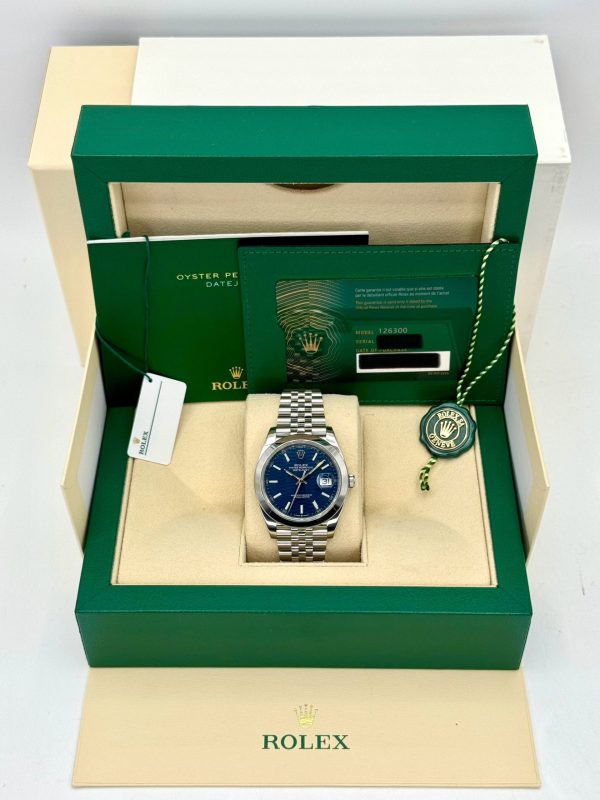 2022 Rolex Datejust 41mm 126300 Stainless Steel Jubilee Blue Motif Dial for sale
