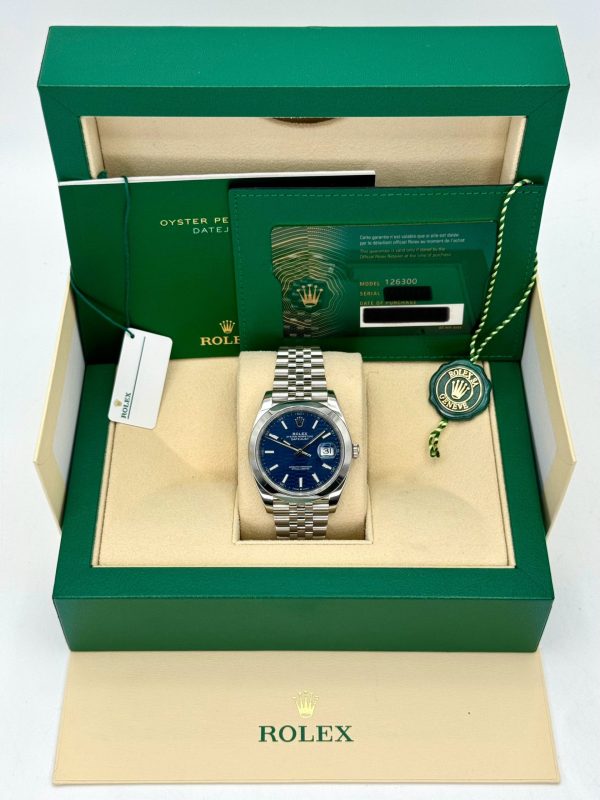 2022 Rolex Datejust 41mm 126300 Stainless Steel Jubilee Blue Motif Dial for sale