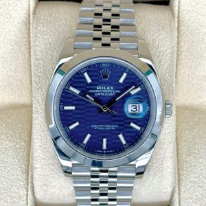 2022 Rolex Datejust 41mm 126300 Stainless Steel Jubilee Blue Motif Dial for sale