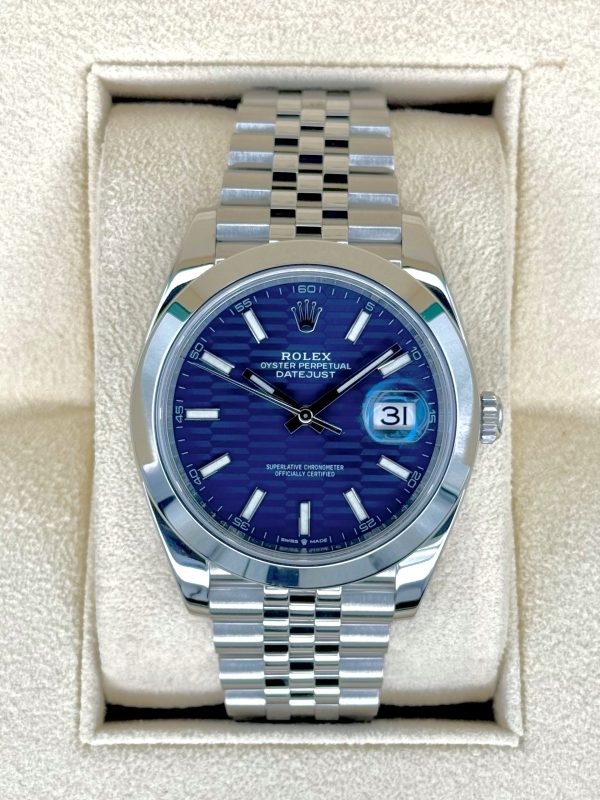 2022 Rolex Datejust 41mm 126300 Stainless Steel Jubilee Blue Motif Dial for sale