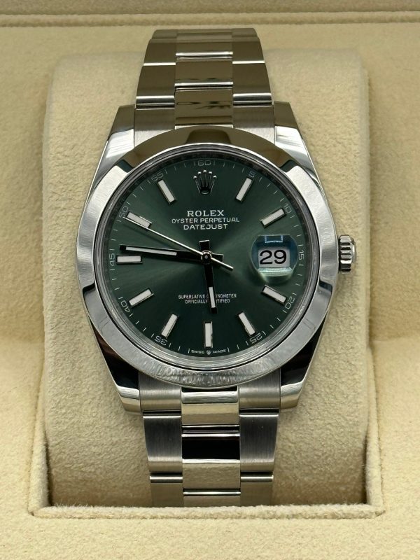 2022 Rolex Datejust 41mm 126300 Oyster Green Dial (No. 2 of 2) for sale