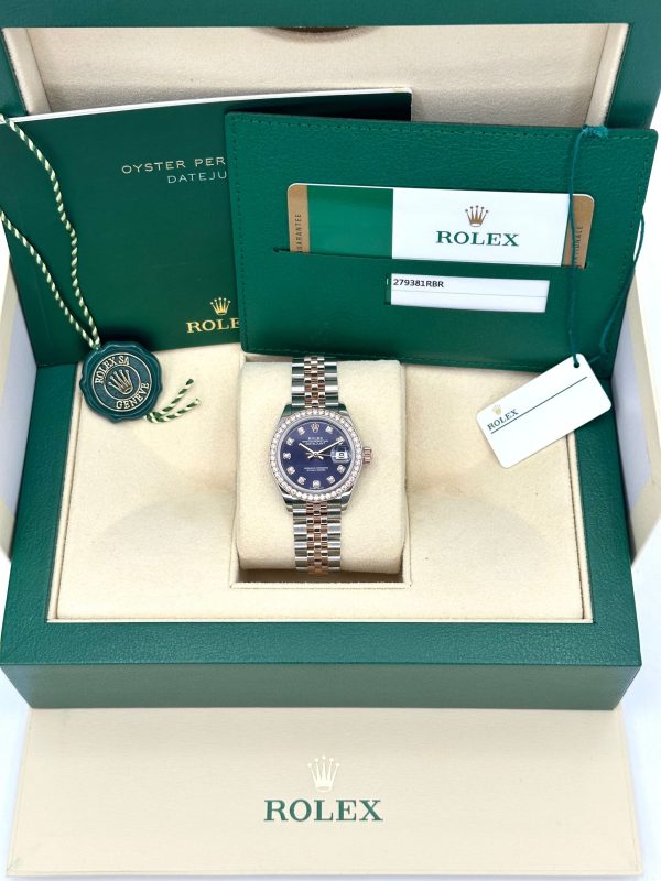 2017 Rolex Lady-Datejust 28mm 279381RBR Two-Tone Purple Diamond Dial for sale