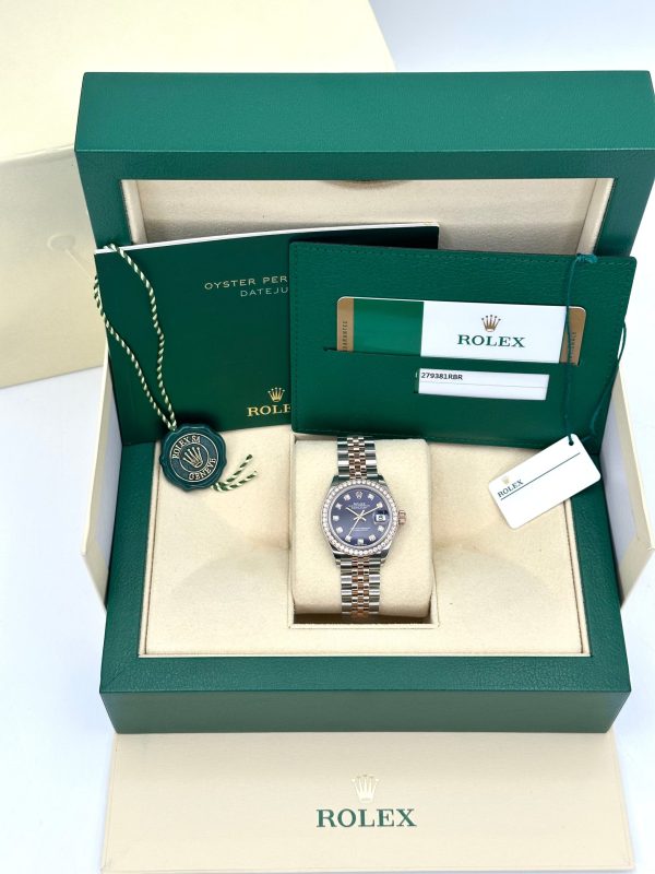 2017 Rolex Lady-Datejust 28mm 279381RBR Two-Tone Purple Diamond Dial for sale