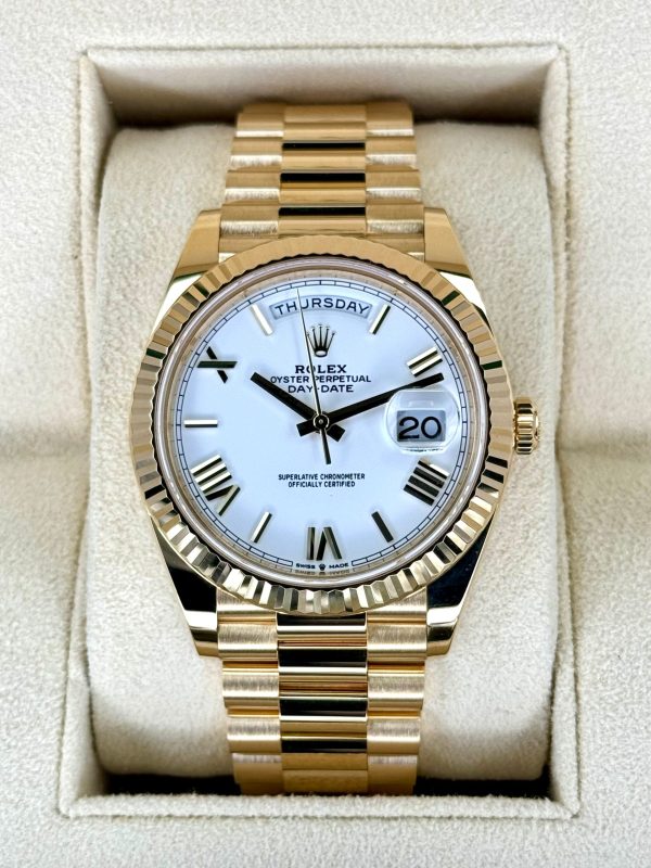 2022 Rolex Day-Date 40mm 228238 Presidential White Dial for sale