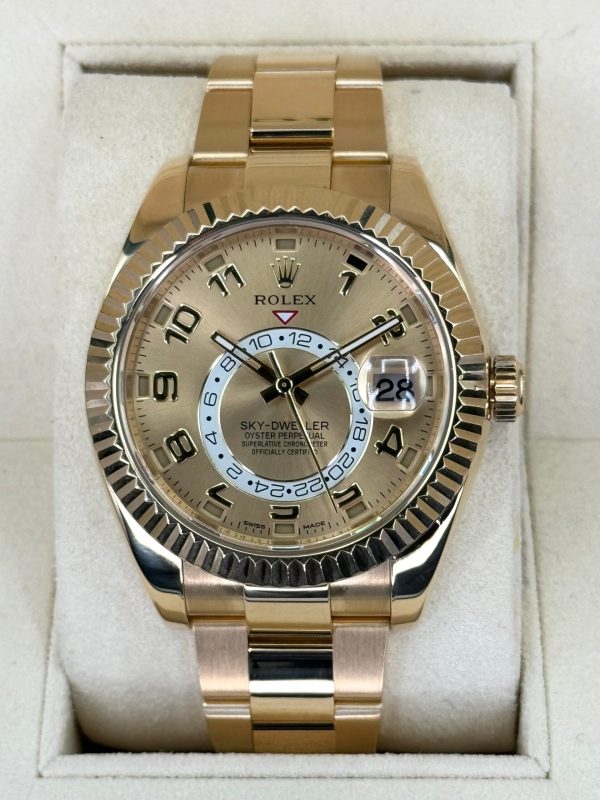 2016 Sky-Dweller 42mm 326938 Yellow Gold Oyster Champagne Dial for sale