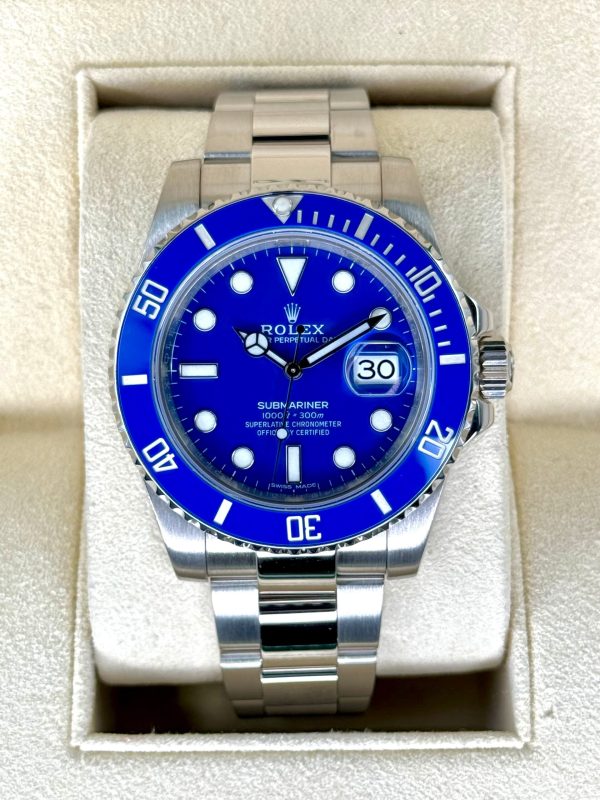 2017 Rolex Submariner “Smurf” 40mm 116619LB White Gold Blue Dial (No. 1 of 2) for sale