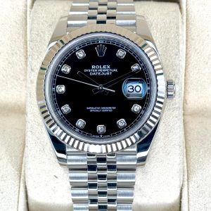 2020 Rolex Datejust 41mm 126334 Stainless Steel Jubilee Black Diamond Dial for sale