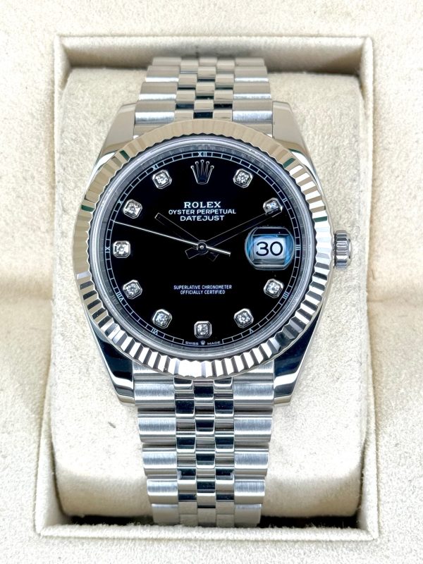 2020 Rolex Datejust 41mm 126334 Stainless Steel Jubilee Black Diamond Dial for sale