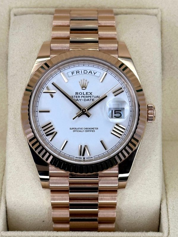 2024 Rolex Day-Date 228235 Presidential Rose Gold White Dial (Unworn) for sale