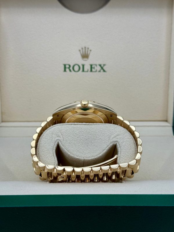2023 Rolex Day-Date 40mm 228238 Champagne Diamond Baguette Dial for sale