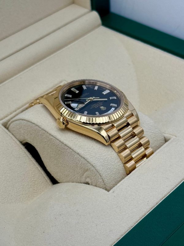 2023 Rolex Day-Date 40mm 228238 Black Diamond Baguette Dial for sale