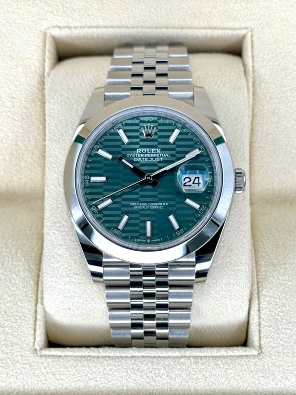 2024 Rolex Datejust 41mm 126300 Jubilee Green Motif Dial (Unworn) for sale