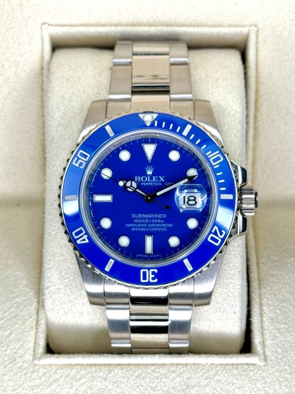 Rolex Submariner “Smurf” 40mm 116619LB White Gold Blue Dial for sale