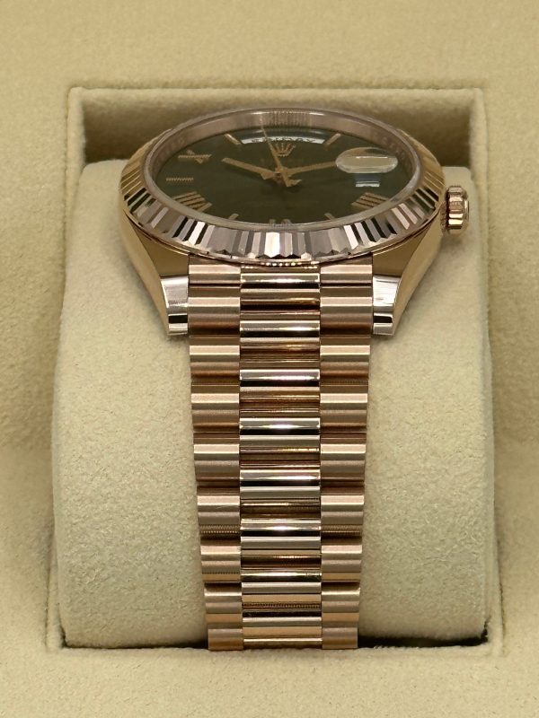 2023 Rolex Day-Date 40mm 228235 Presidential Rose Gold Olive Dial (Unworn) for sale