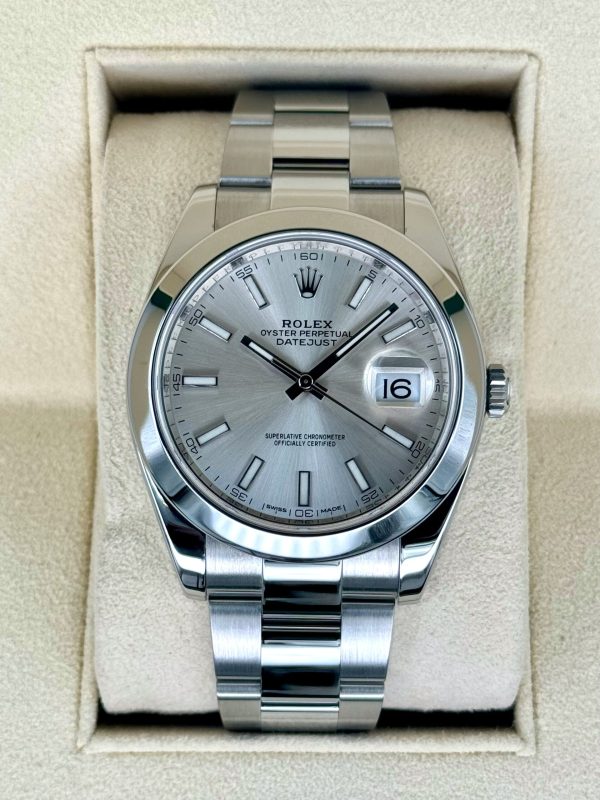 2018 Rolex Datejust 41mm 126300 Stainless Steel Oyster Silver Dial for sale