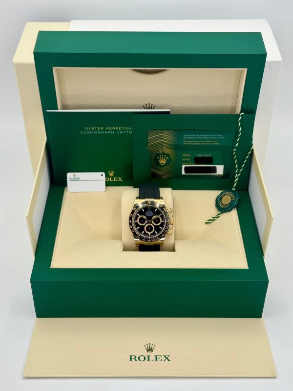 2024 Rolex Daytona 40mm 126518LN Yellow Gold Oysterflex Black Dial (Unworn) for sale