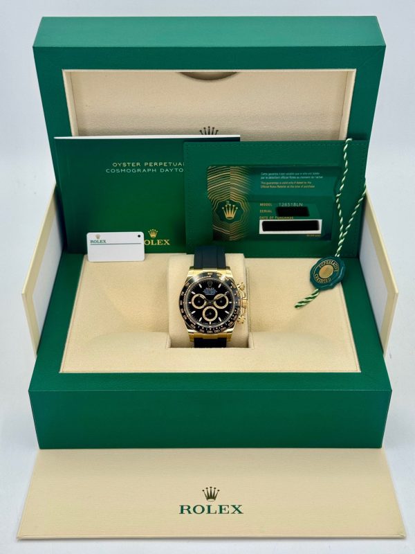 2024 Rolex Daytona 40mm 126518LN Yellow Gold Oysterflex Black Dial (Unworn) for sale