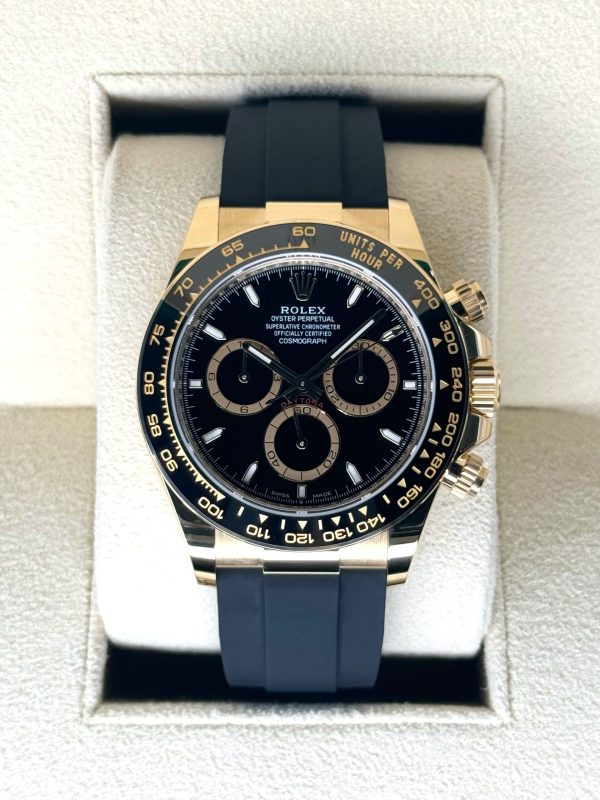 2024 Rolex Daytona 40mm 126518LN Yellow Gold Oysterflex Black Dial (Unworn) for sale