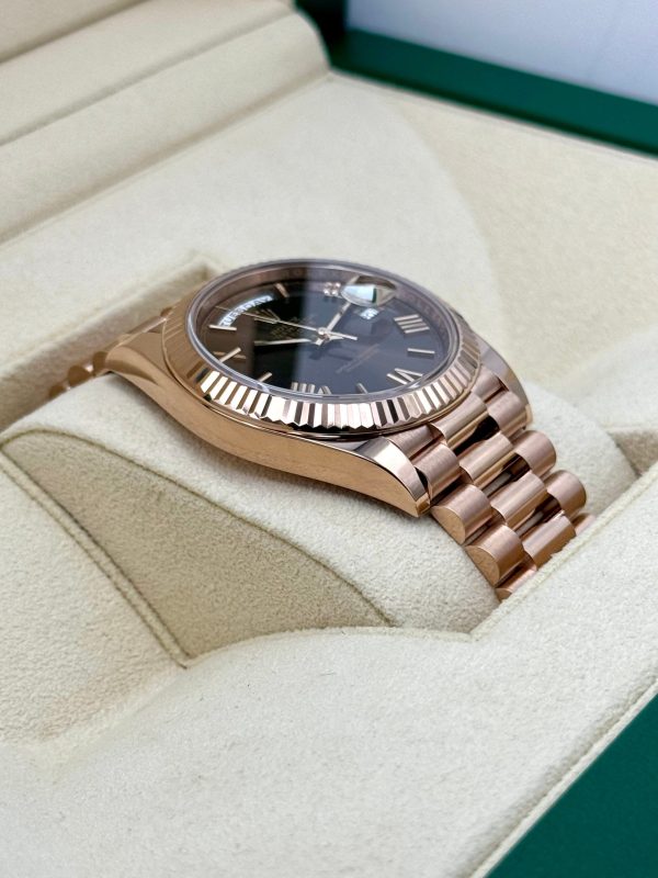 2024 Rolex Day-Date 40mm 228235 Rose Gold Chocolate Dial for sale