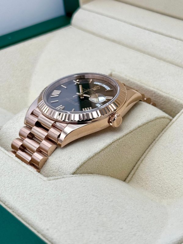 2024 Rolex Day-Date 40mm 228235 Rose Gold Chocolate Dial for sale
