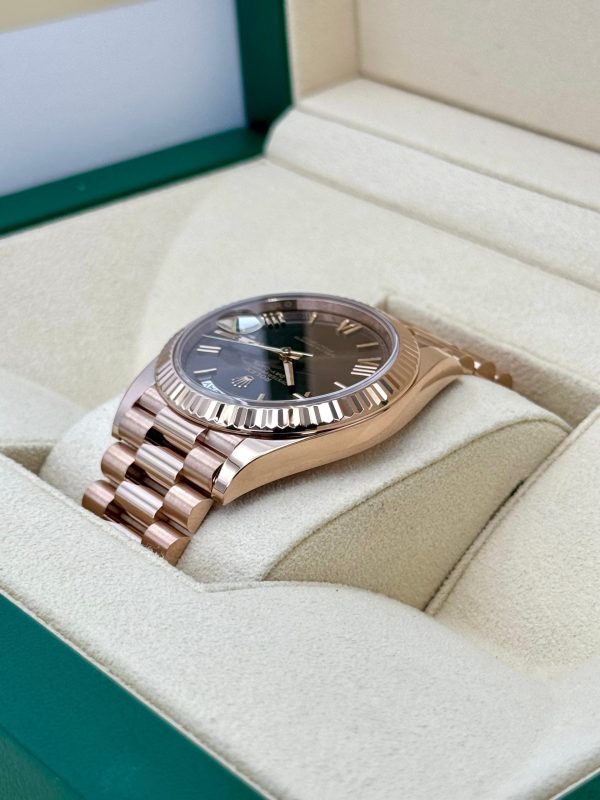 2024 Rolex Day-Date 40mm 228235 Rose Gold Chocolate Dial for sale