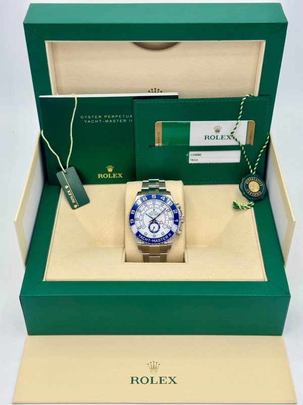 2016 Rolex Yacht-Master II 44mm 116680 Stainless Steel White Dial (No. 2 of 2) for sale