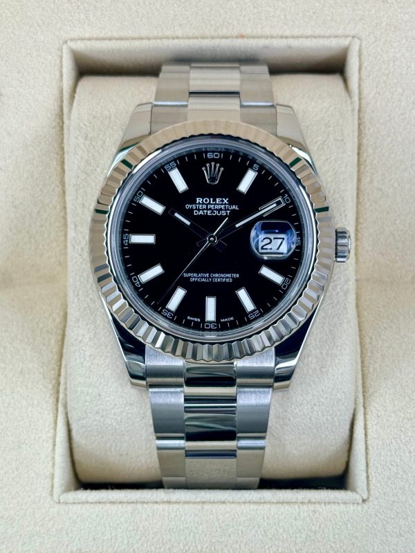 2017 Rolex Datejust II 41mm 116334 Stainless Steel Oyster Black Dial for sale