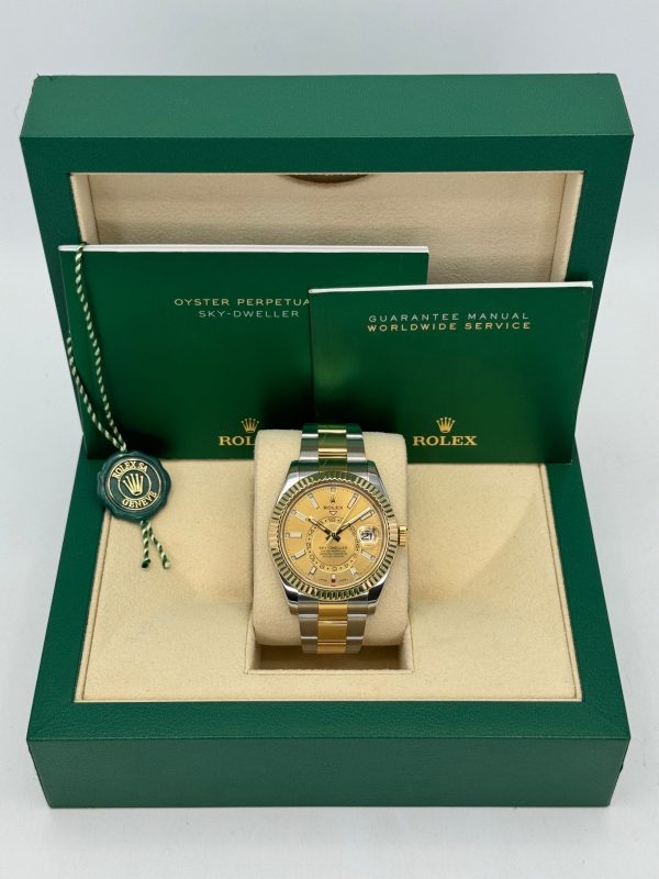 2017 Rolex Sky-Dweller 42mm 326933 Two-Tone Oyster Champagne Dial for sale