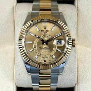 2017 Rolex Sky-Dweller 42mm 326933 Two-Tone Oyster Champagne Dial for sale